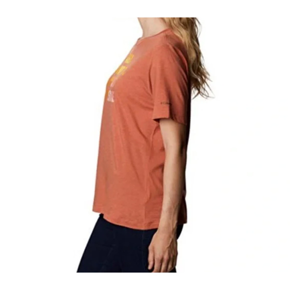 Columbia Women's Bluebird Day Relaxed Teak Brown Tee Hiker Camper 1X - Picture 5 of 6